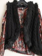 Bodywarmer/gilet /zwart/nepbont, Ophalen of Verzenden, Zo goed als nieuw, Zwart