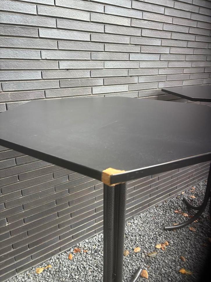 2 Inklapbare Zwarte Statafels - 6 Hoekig, Huis en Inrichting, Tafels | Statafels, Gebruikt, Ophalen