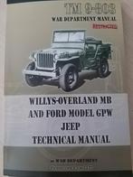 Nieuwstaat uitgave 250 blz jeep willys overland mb ford gpw, Verzamelen, Militaria | Tweede Wereldoorlog, Amerika, Boek of Tijdschrift