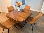 Complete eethoek 4 stoelen tafel + tussenstuk in goede staar, Huis en Inrichting, Tafels | Eettafels, Ophalen, Gebruikt, 50 tot 100 cm