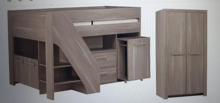 MOOIE HOOGSLAPER met bureau,kleerkast en matras!!!, Huis en Inrichting, Slaapkamer | Stapelbedden en Hoogslapers, Zo goed als nieuw