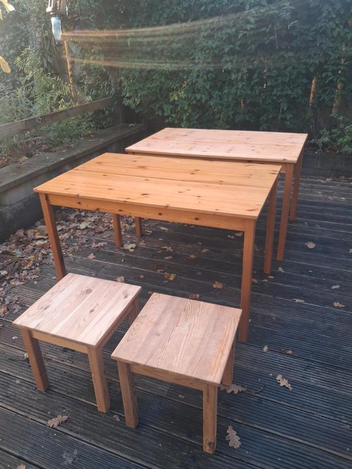 Houten Tafels - IKEA Ingo Serie - Opknapper, Huis en Inrichting, Tafels | Eettafels, Gebruikt, 50 tot 100 cm, Rechthoekig, Ophalen