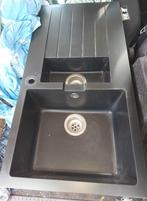 Zwarte ikea wasbak met kraan en toehoren, Zo goed als nieuw, Minder dan 100 cm, 25 tot 50 cm, 50 tot 100 cm