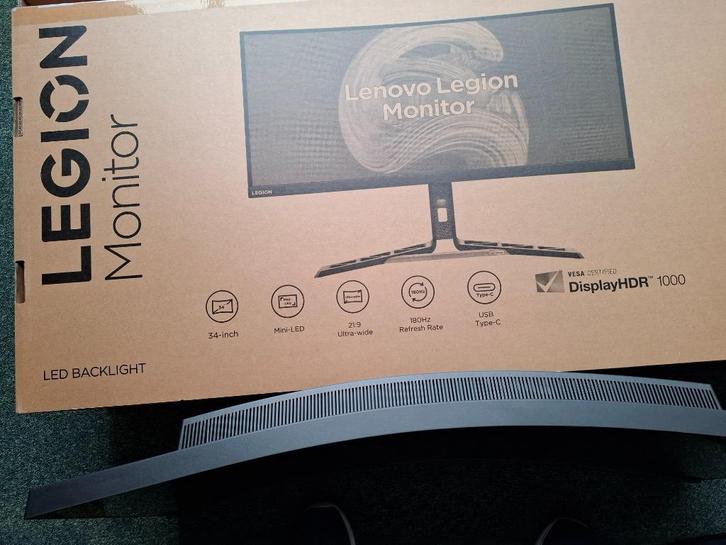 Nieuwe Lenovo Legion 34 inch monitor, Computers en Software, Monitoren, Nieuw, 151 t/m 200 Hz, DisplayPort, DVI, HDMI, Thunderbolt