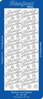 Starform 200 goud 16 x Hartelijk Gefeliciteerd stickervel, Hobby en Vrije tijd, Ophalen of Verzenden, Nieuw, Sticker