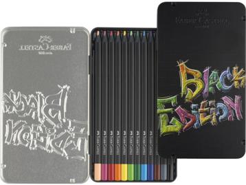 Stoere Black Edition kleurpotloden in blik van Faber Castell beschikbaar voor biedingen