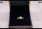 Ring goud met diamanten en peridot, Nieuw, Ophalen of Verzenden, 17 tot 18, Dame