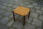 vintage kruk eiken hout sisal touw naturel oranje, Ophalen of Verzenden, Gebruikt, Hout