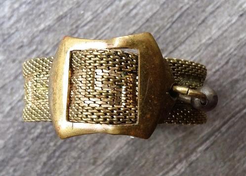 Om 1950 Gespring Gordelring Vingerring Ring Sieraad Juweel, Sieraden, Tassen en Uiterlijk, Antieke sieraden, Ring, Koper, Verguld