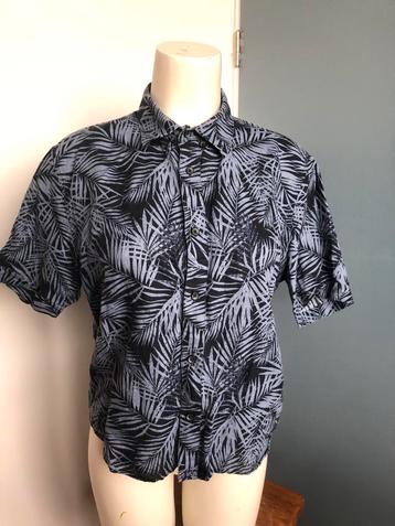 Matinique blauw linnen blouse kort bladeren l beschikbaar voor biedingen