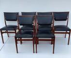 Vintage stoelen, 6 stuks, Huis en Inrichting, Stoelen, Ophalen, Gebruikt, Zwart, Hout