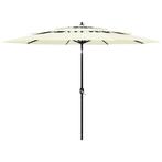vidaXL Parasol 3-laags met aluminium paal - 3 m - zandkle..., Kantelbaar, Nieuw, VidaXL Marketplace BV, Webservice@vidaxl.nl