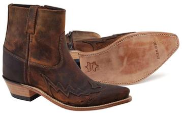 Heren cowboy enkellaarzen western boots echt leder bruin