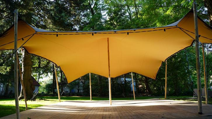 Stretchtent te huur! Met zijwanden! (wintermaanden), Tuin en Terras, Partytenten, Zo goed als nieuw, Partytent, 2 meter of meer