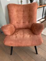 Cognac kleurige fauteuil stoel Troubadour, Ophalen, Overige materialen, Gebruikt, Minder dan 75 cm
