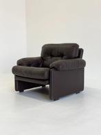 Vintage B&B Italia fauteuil Coronado in donkerbruin leer, Huis en Inrichting, Fauteuils, Ophalen, Gebruikt, -, B&B Italia