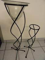 glazen schaal met standaard + standaard zonder glas, Ophalen, Gebruikt, Rond, Glas