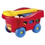 Abrick speelgoed bolderkar met 60 blokken, Ophalen of Verzenden, Gebruikt