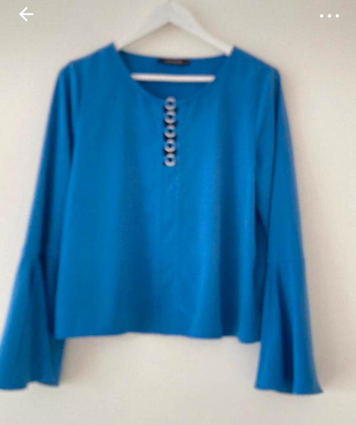 blouse dames, merk supertrash, maat 40, Kleding | Dames, Blouses en Tunieken, Zo goed als nieuw, Maat 38/40 (M), Blauw, Ophalen of Verzenden