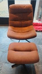 Fauteuil draaistoel met poef hocker, Huis en Inrichting, Fauteuils, Ophalen, Overige materialen, Congnac, 75 tot 100 cm