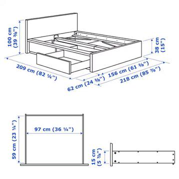 IKEA MALM Bedframe - zwartbruin - 140x200 - afbeelding 3