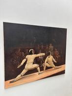 Schilderij schermers, Ophalen