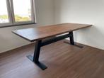 Unieke eiken boomstam eettafel met metalen poot 210x100cm 8p, Huis en Inrichting, Tafels | Eettafels, 100 tot 150 cm, Eikenhout
