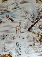 Quilt/USA designer katoen kerst/sneeuwdieren, Wit, Ophalen of Verzenden, 30 tot 120 cm, Katoen