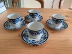 Vier porseleinen kopjes met schotels van Hutschenreuter, Ophalen of Verzenden