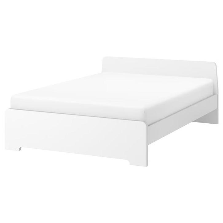 Ikea ASKVOLL Bed 140X200, Huis en Inrichting, Slaapkamer | Bedden, Gebruikt, Twijfelaar, 140 cm, 200 cm, Hout, Wit, Ophalen
