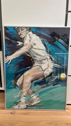 Schilderij “Tennisser in Actie” - Jan Hofland, Ophalen
