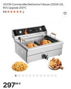 20L VEVOR Commerciële Elektrische Friteuse 2250W RVS Upgrade, 4 liter of meer, Ophalen of Verzenden, Nieuw, Duo-friteuse