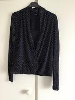 Purdey, donkerblauw/wit stippel, blouse met top, €12. M., Ophalen of Verzenden, Zo goed als nieuw, Blauw