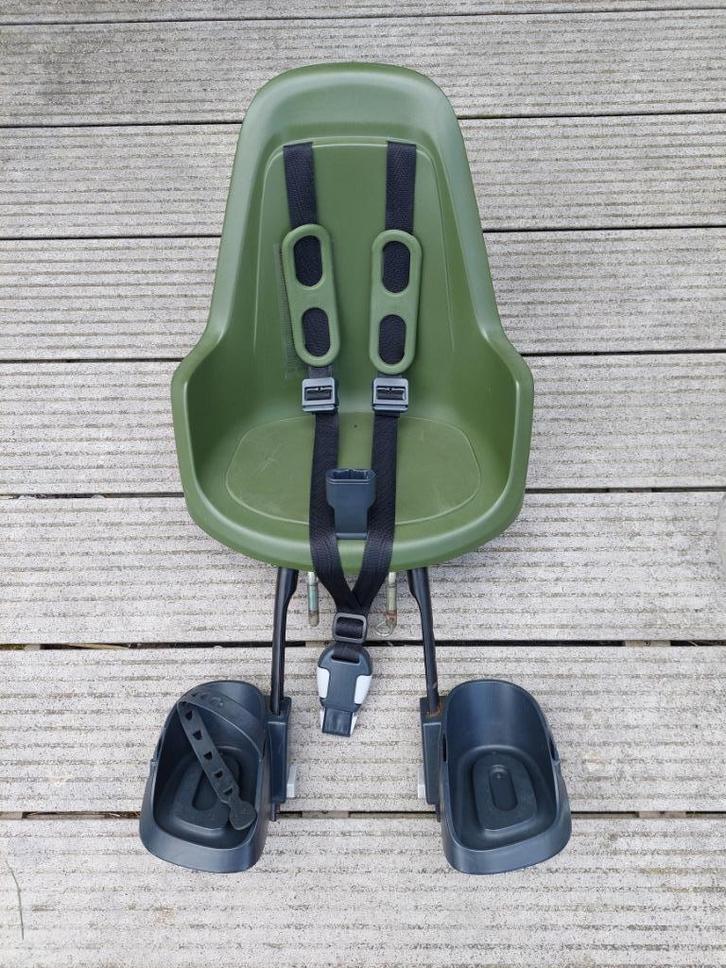 Fietsstoeltje BoBike - voorzitje, Fietsen en Brommers, Fietsaccessoires | Fietsstoeltjes, Gebruikt, Voorzitje, 9 t/m 18 kg, Voetsteuntjes