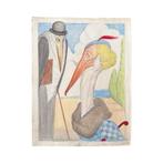 Claes Huisman (1885-1973) Vintage 1950’s tekening ‘Flirt’, Ophalen of Verzenden