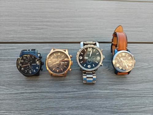 Set van 4 Fossil horloges⭐, Sieraden, Tassen en Uiterlijk, Horloges | Heren, Gebruikt, Overige merken, Staal, Leer, Ophalen of Verzenden