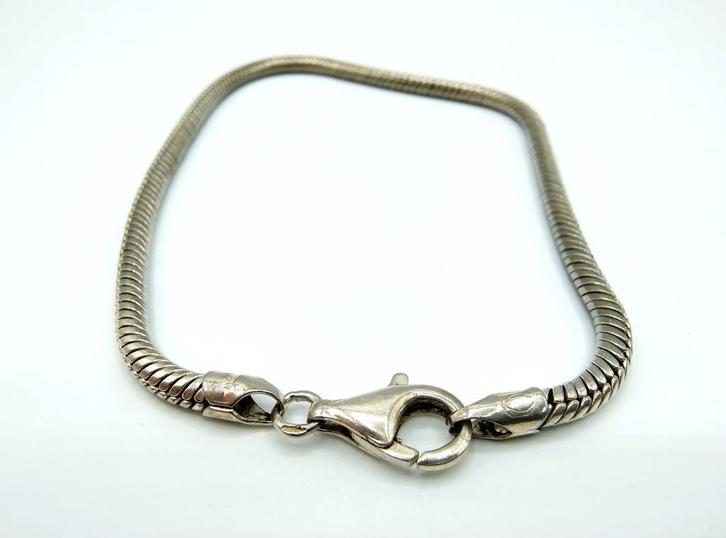 Zilveren slangenarmband, 22,5 cm, 925, Sieraden, Tassen en Uiterlijk, Armbanden, Gebruikt, Zilver, Zilver, Verzenden
