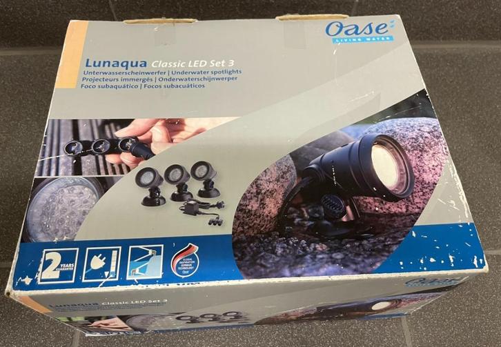 Oase LunAqua Classic LED Set 3 stuks vijver-/tuinverlichting, Tuin en Terras, Vijver-toebehoren, Nieuw, Vijververlichting, Ophalen of Verzenden