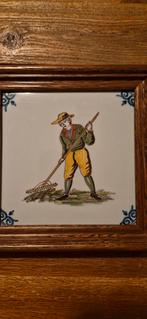 Mooie Koninklijke Tichelaar Makkumer Tegel in Lijst, Antiek en Kunst, Ophalen of Verzenden