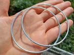 Vanoli 925 zilver creolen oorbellen strakke hoops 7,6 cm, Hangers, Vanoli, Amsterdam, Nieuw