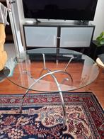 Ronde salontafel glas vintage, Huis en Inrichting, Ophalen, Gebruikt, 50 tot 100 cm, Rond