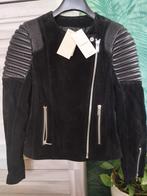 zeer mooie suede/leren jas mango, Mango, Zwart, Ophalen of Verzenden, Zo goed als nieuw