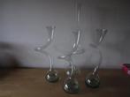 4 glazen kronkelvazen., Ophalen, Overige kleuren, Minder dan 50 cm, Glas