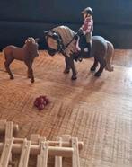 Schleich Ruiter met IJslandse Pony's 42363 + Hekjes, Ophalen of Verzenden, Zo goed als nieuw, Jongen of Meisje