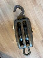 Oude houten katrol, 62 cm lang, Antiek en Kunst, Ophalen of Verzenden