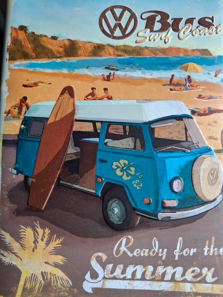 Volkswagen Bus & Kever Blik, Huis en Inrichting, Woonaccessoires | Wanddecoraties, Zo goed als nieuw, Ophalen