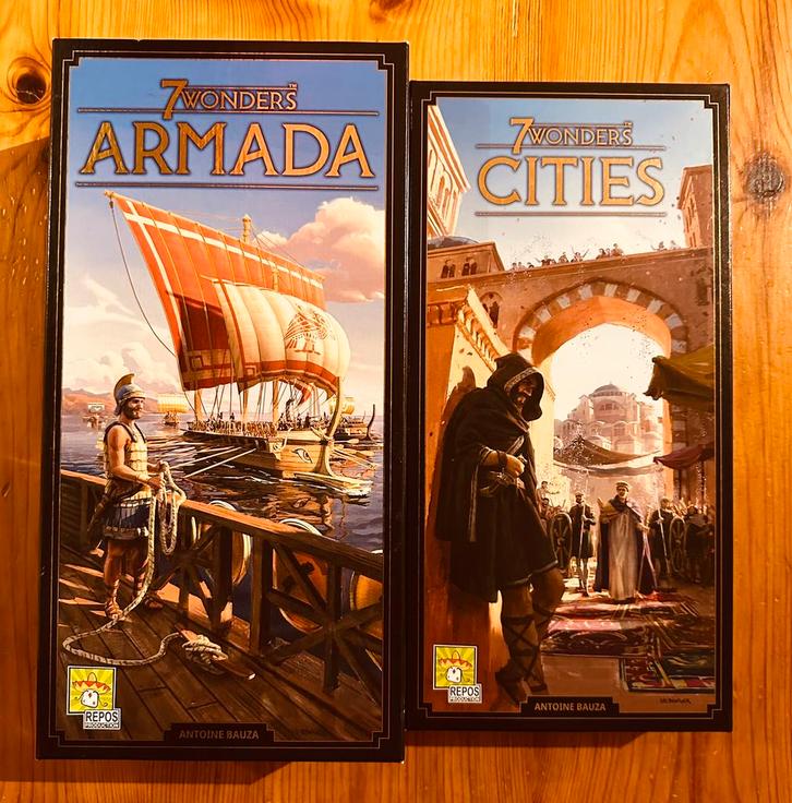 7 Wonders Armada & Cities (Twee Uitbreidingen/Nederlands), Hobby en Vrije tijd, Gezelschapsspellen | Bordspellen, Zo goed als nieuw
