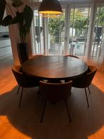 Mooie mango zwarte ronde eettafel (140 cm), Huis en Inrichting, Tafels | Eettafels, Ophalen, Modern, industrieel, 100 tot 150 cm