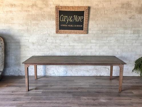 Geleefde boerentafel - 267 x 92 cm + 78,5 cm hoog, Huis en Inrichting, Tafels | Eettafels, Gebruikt, 50 tot 100 cm, 200 cm of meer