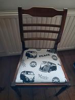 Vintage stoel met vw spijlbus bekleding, Huis en Inrichting, Stoelen, Ophalen